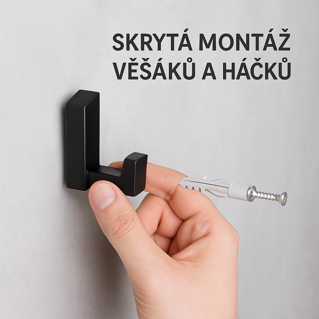 Skrytá montáž věšáků a háčků