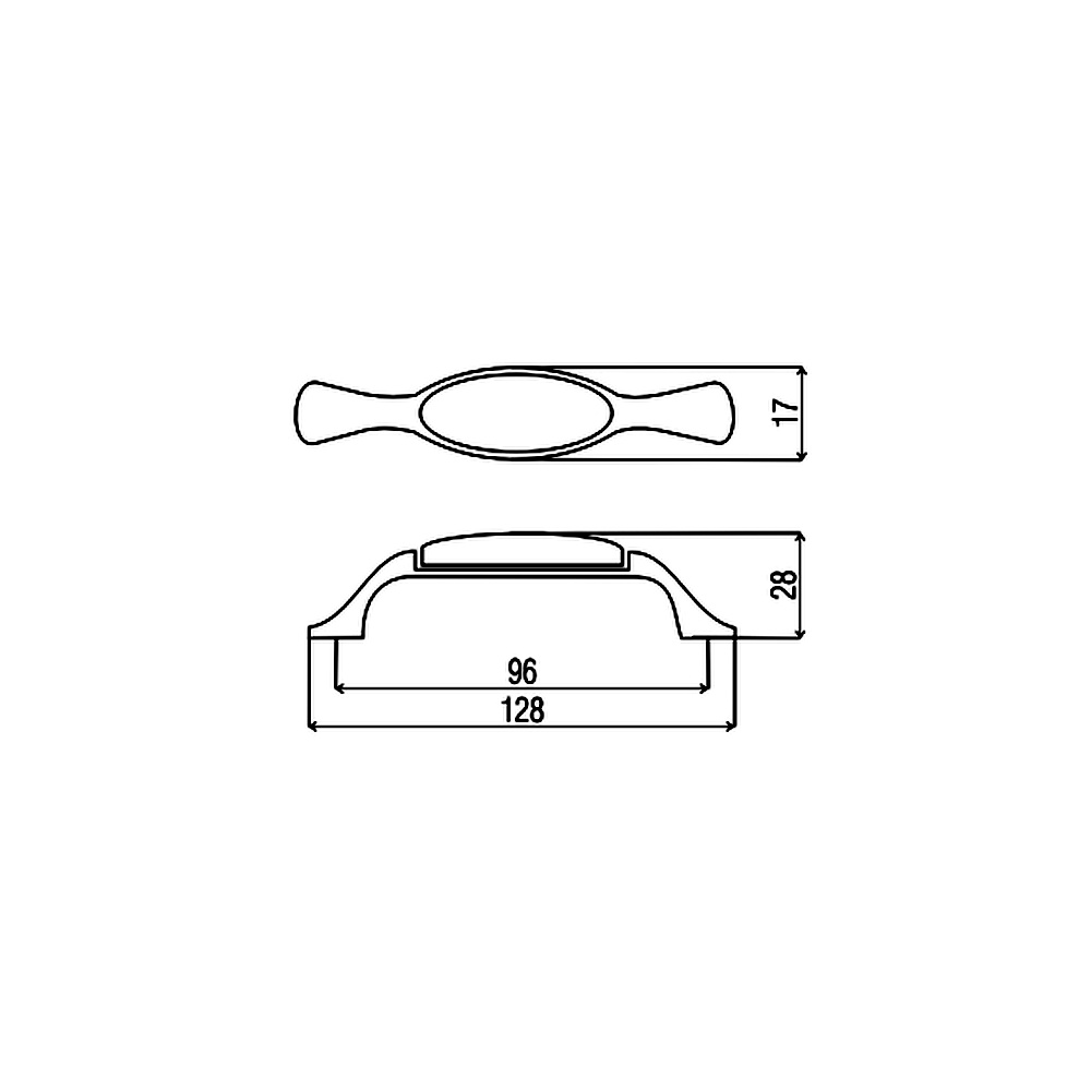 11074 - úchyt 96mm mosaz - porcelánový kytka