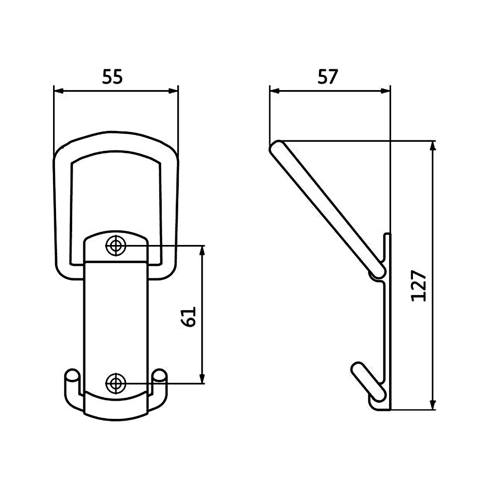 12044 věšák masivní kovaný - železo broušené