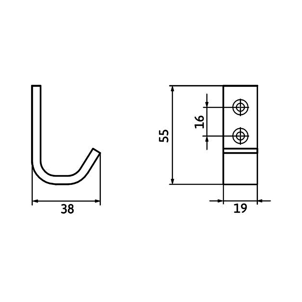 12221 háček moderní kovový černý knk