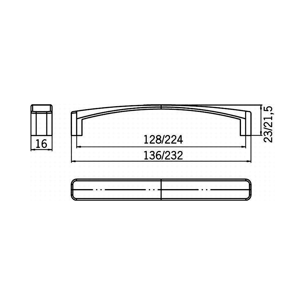 12435 úchytka KUBA rozteč 128mm Alu efekt