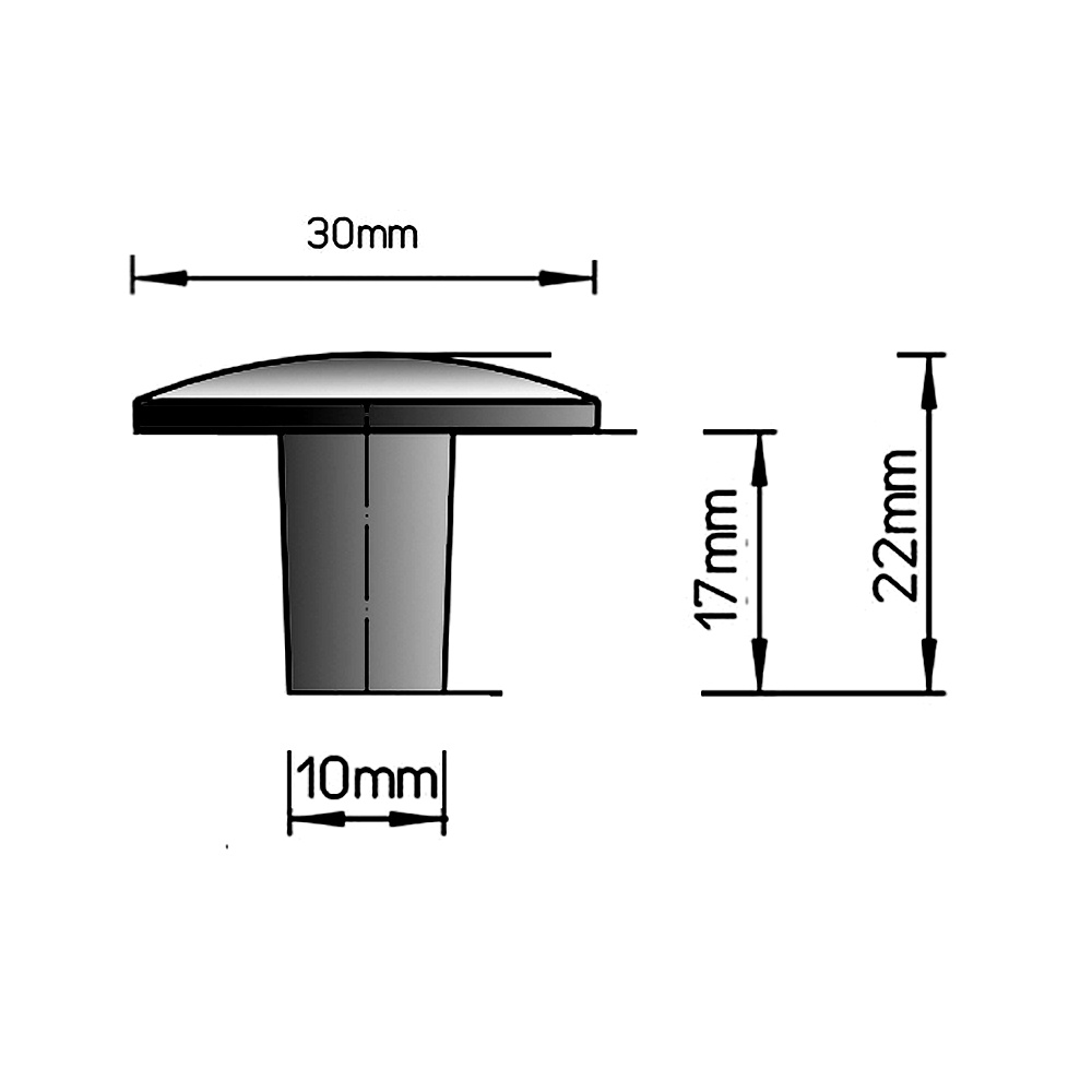 12487 knopka 30mm - černý mat