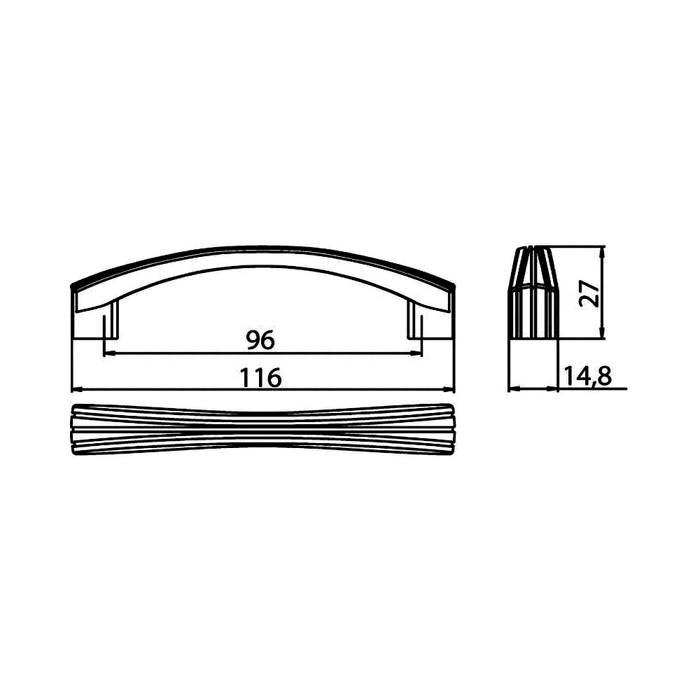 12674 úchytka SATOS96 rozteč 96mm satén nikl