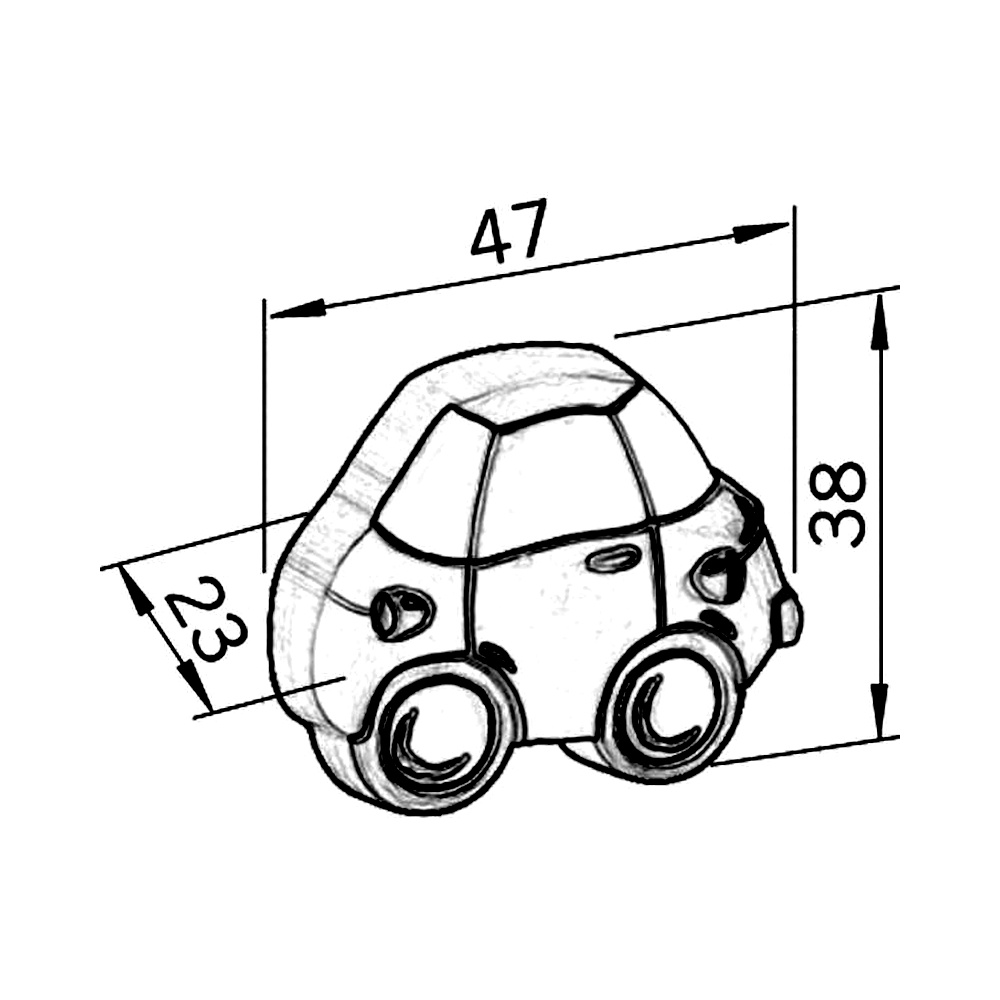 12803 úchytka AUTO dětská multicolor