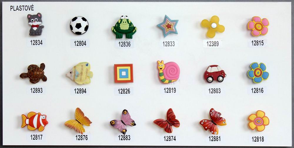 12815 úchytka KYTIČKA dětská multicolor