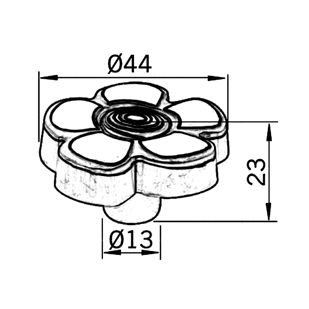12818 úchytka KYTIČKA dětská žlutá