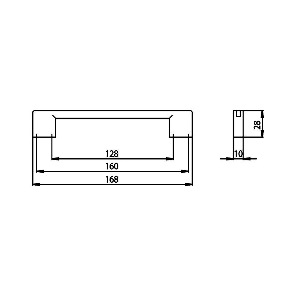 12820 úchytka SONY rozteč 168mm chrom lesk černá