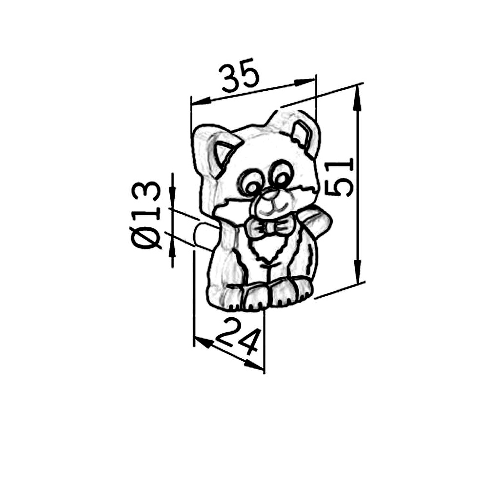 12834 úchytka Kočka dětská multicolor