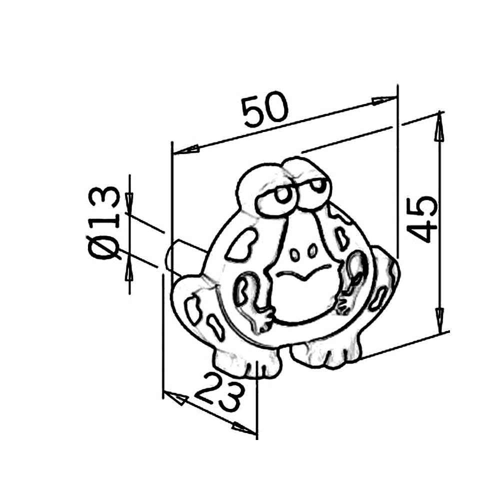 12836 úchytka ŽABKA dětská multicolor