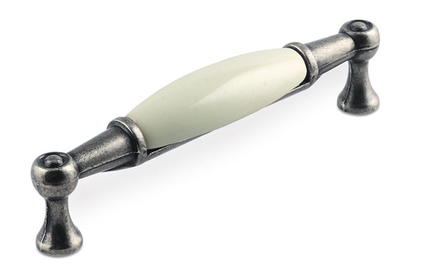 12941 úchytka ERIKA rozteč 96mm st.stříbrná porcelán