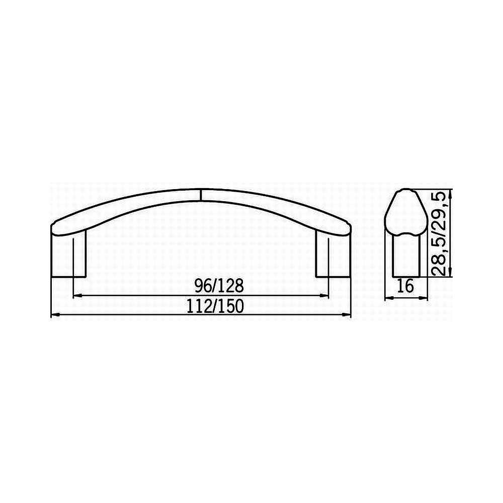 12952 úchytka rozteč 128mm Alu efekt