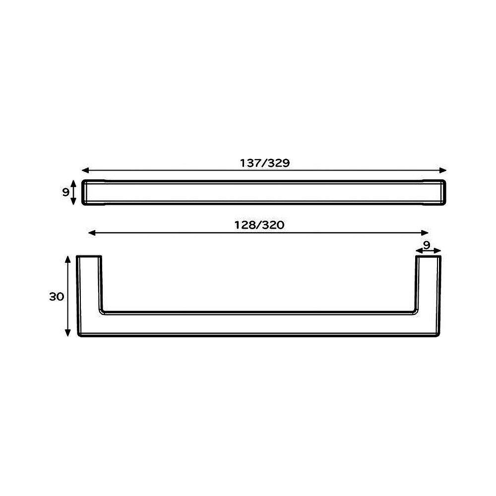 14026 úchytka ALFA plast. rozteč 128mm titan stříbrný