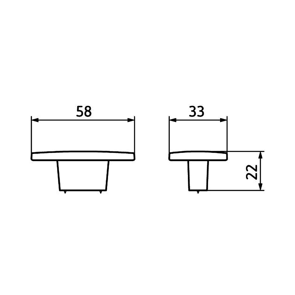 14045 knopka Kovová 58x33mm broušený nikl