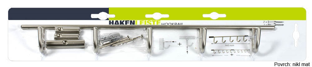 14050 věšák Věšáková lišta 347 360 chrom lesk