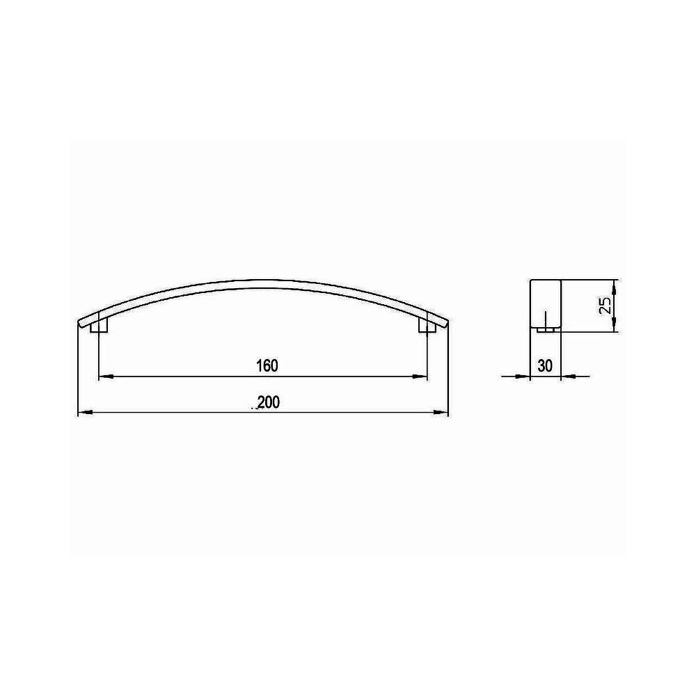 14182 úchytka ANNA rozteč 160mm broušený nikl