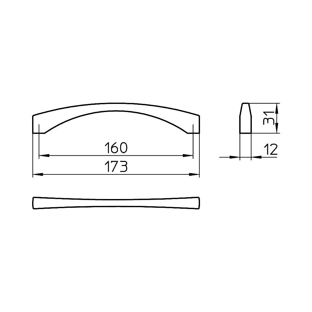 14187 úchytka rozteč 160mm broušený nikl