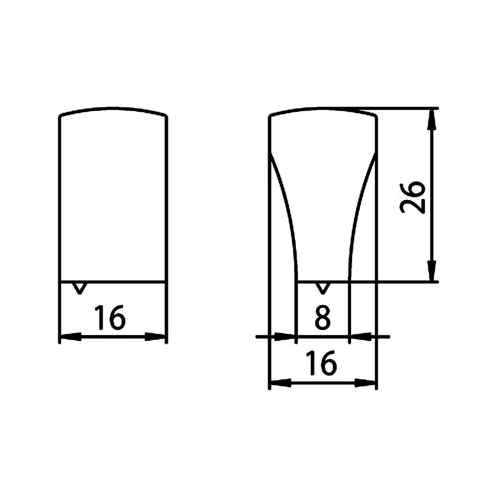14194 knopka 16x16 chrom lesklý