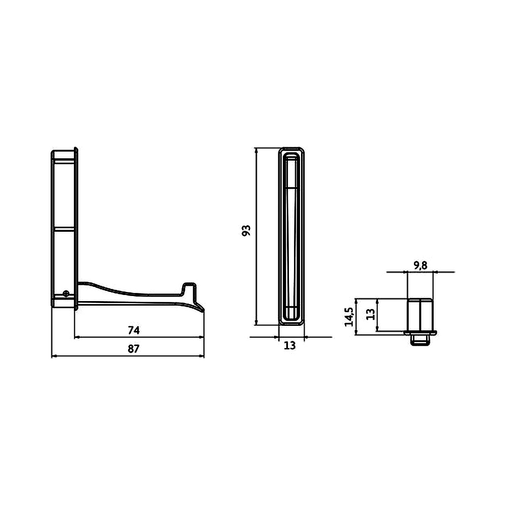 14247 věšák zápustný 93mm, chrom lesk