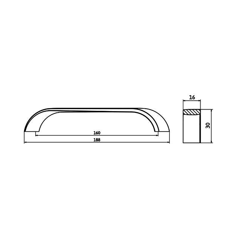14256 úchytka Moderní rozteč 160mm broušený nikl
