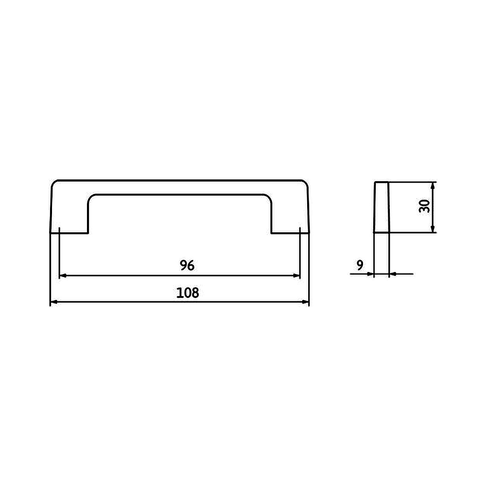 14285 úchytka Kovová rozteč 96mm broušený nikl