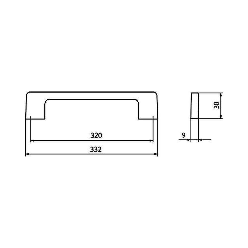 14286 úchytka Moderní rozteč 320mm broušený nikl