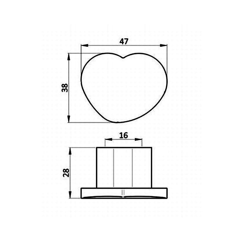 14510 knopka plastová srdce červená