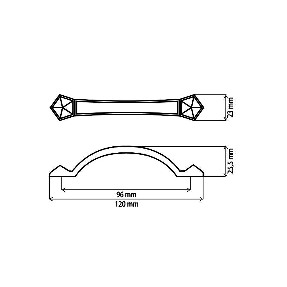 17030 úchytka rozteč 96mm staromosaz