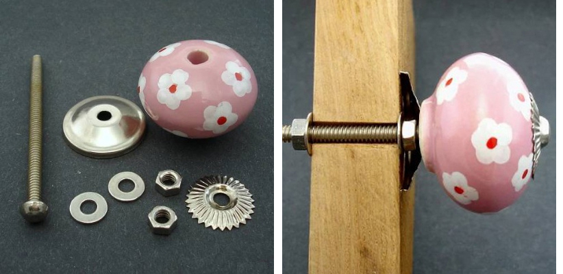 31001 knopka Bílá 30mm porcelán bez šroubu