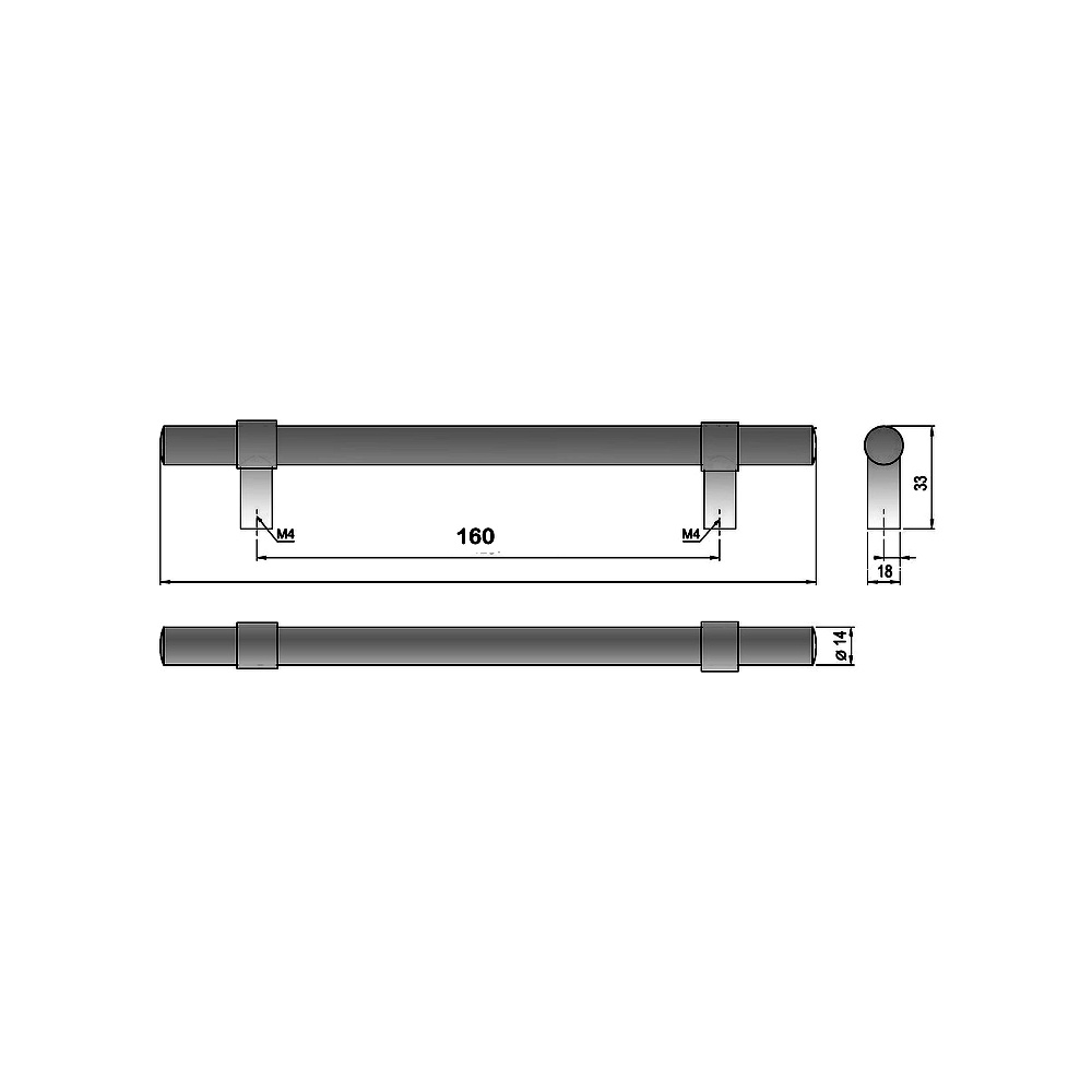 62113 úchytka GINA rozteč 160mm broušený nikl