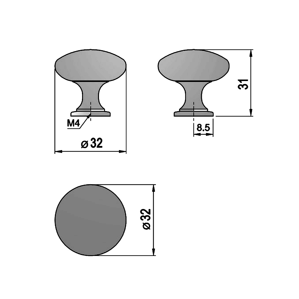 62198 knopka KOFI broušený nikl
