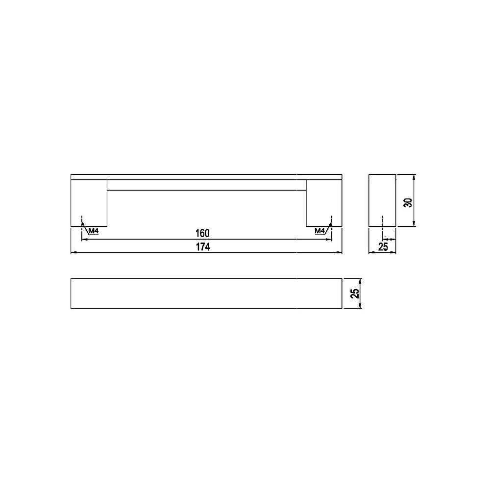 62204 úchytka KORA rozteč 160mm hliník