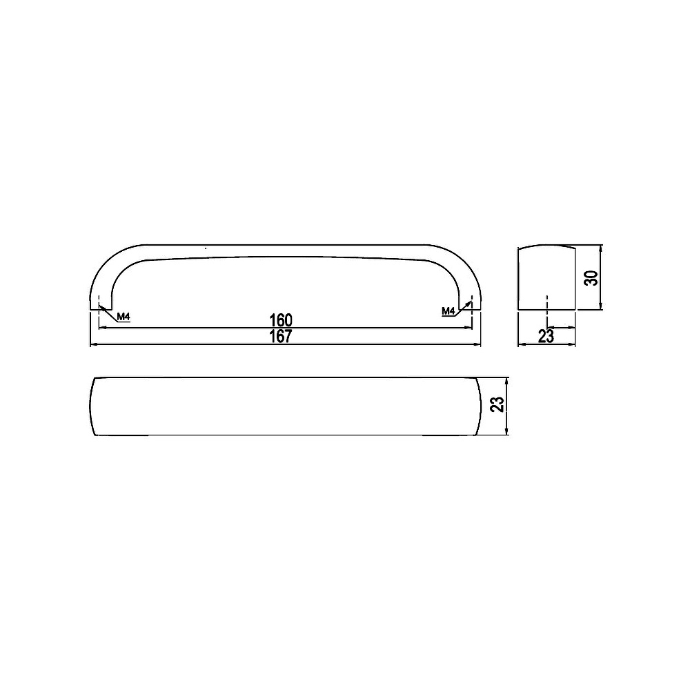 62262 úchytka BUTY rozteč 160mm hliník