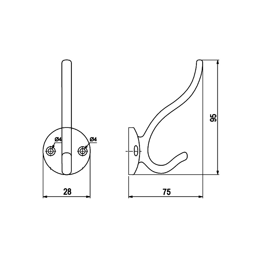62738 věšák FORTY chrom lesklý