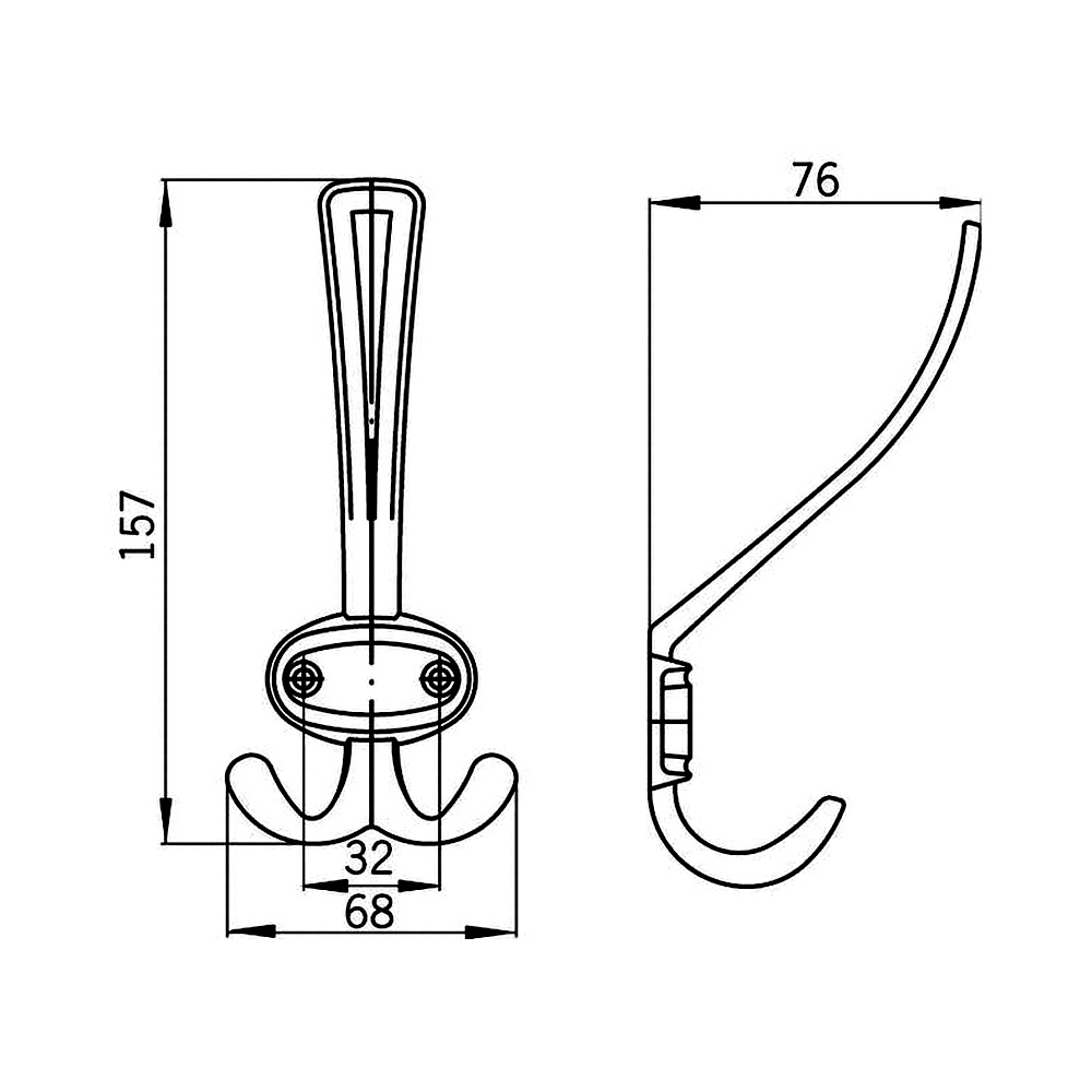 62777 věšák ELEN satén chrom