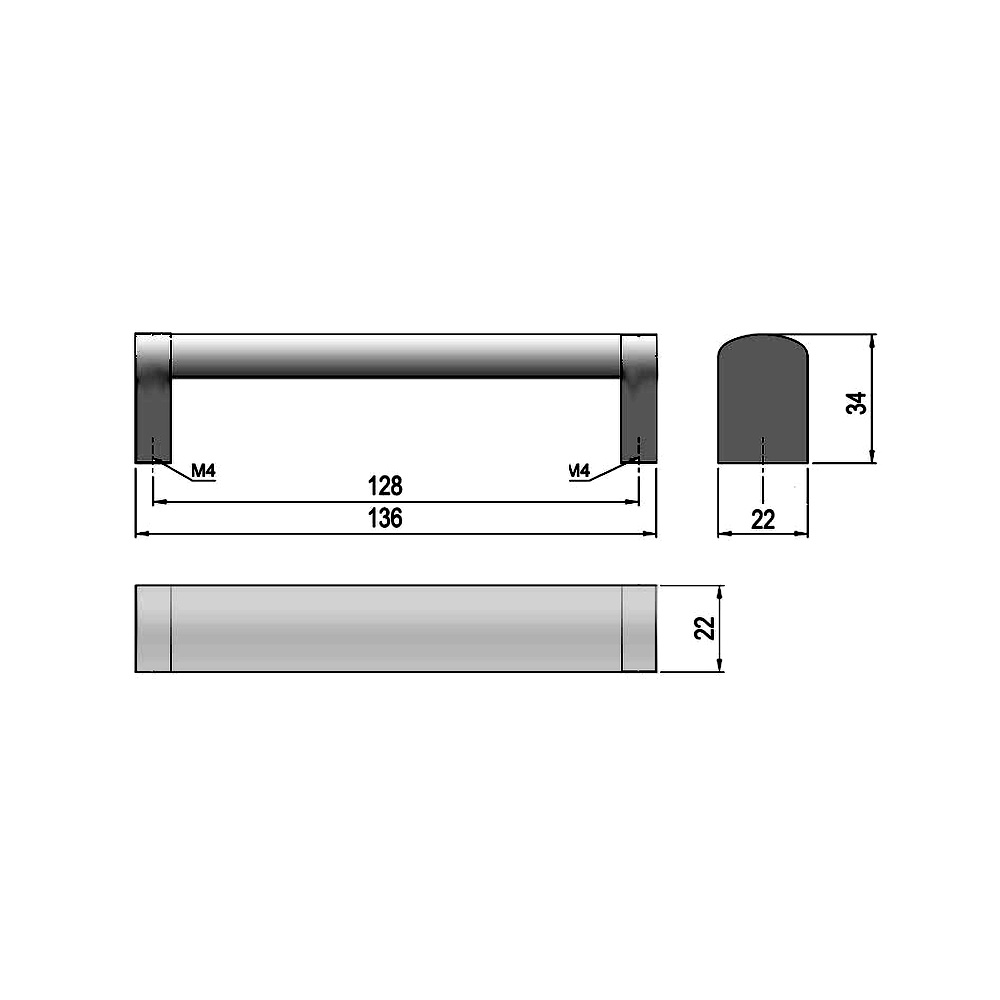62802 úchytka KARIN rozteč 128mm nerez