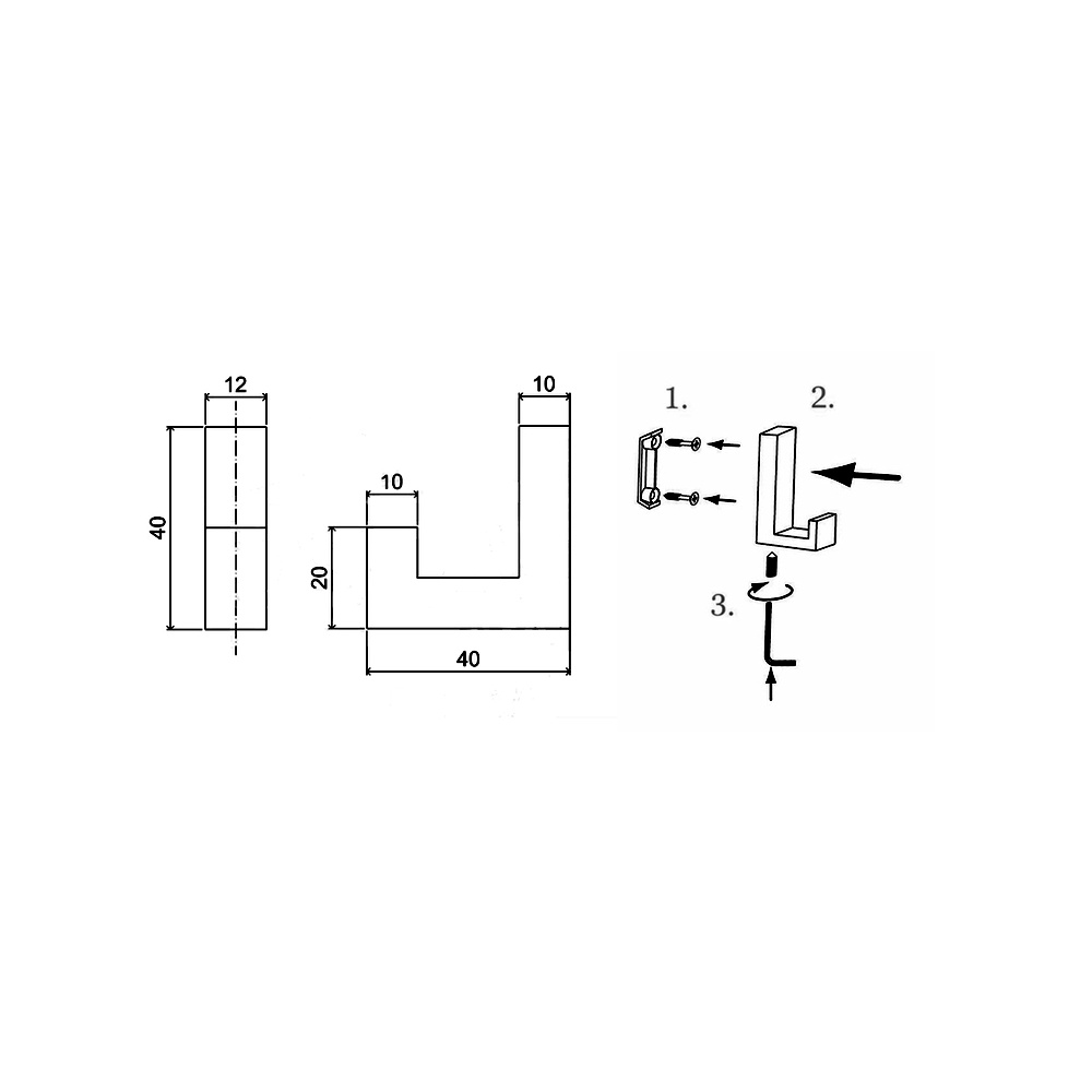 62904 háček NELSON jednoháček broušený nikl