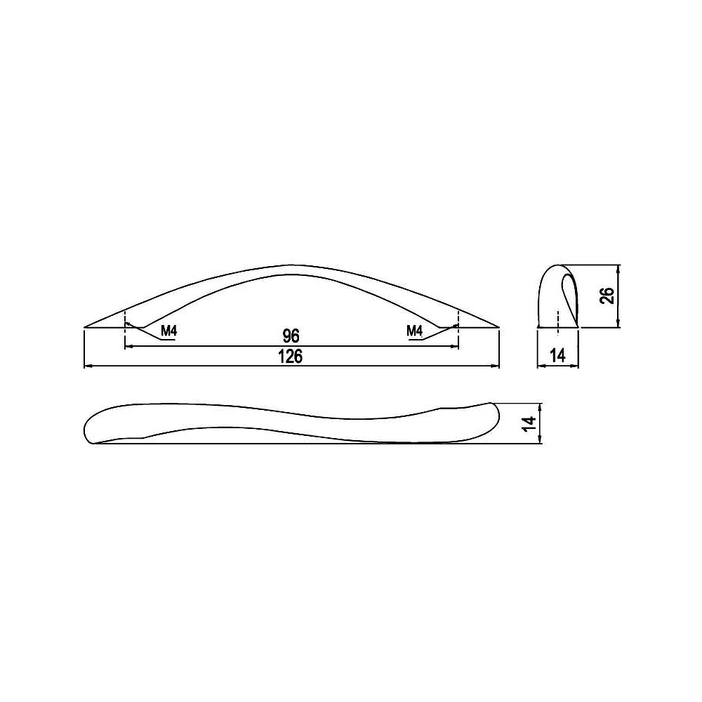 63033 úchytka ELEGANT rozteč 96mm nikl satén