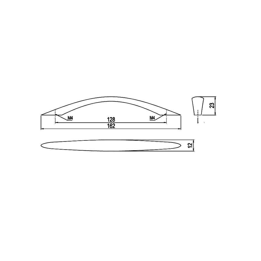 63151 úchytka PORTA rozteč 128mm chrom lesklý