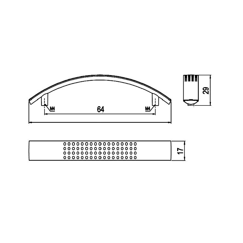 63523 úchytka ANNA rozteč 64mm nikl satén