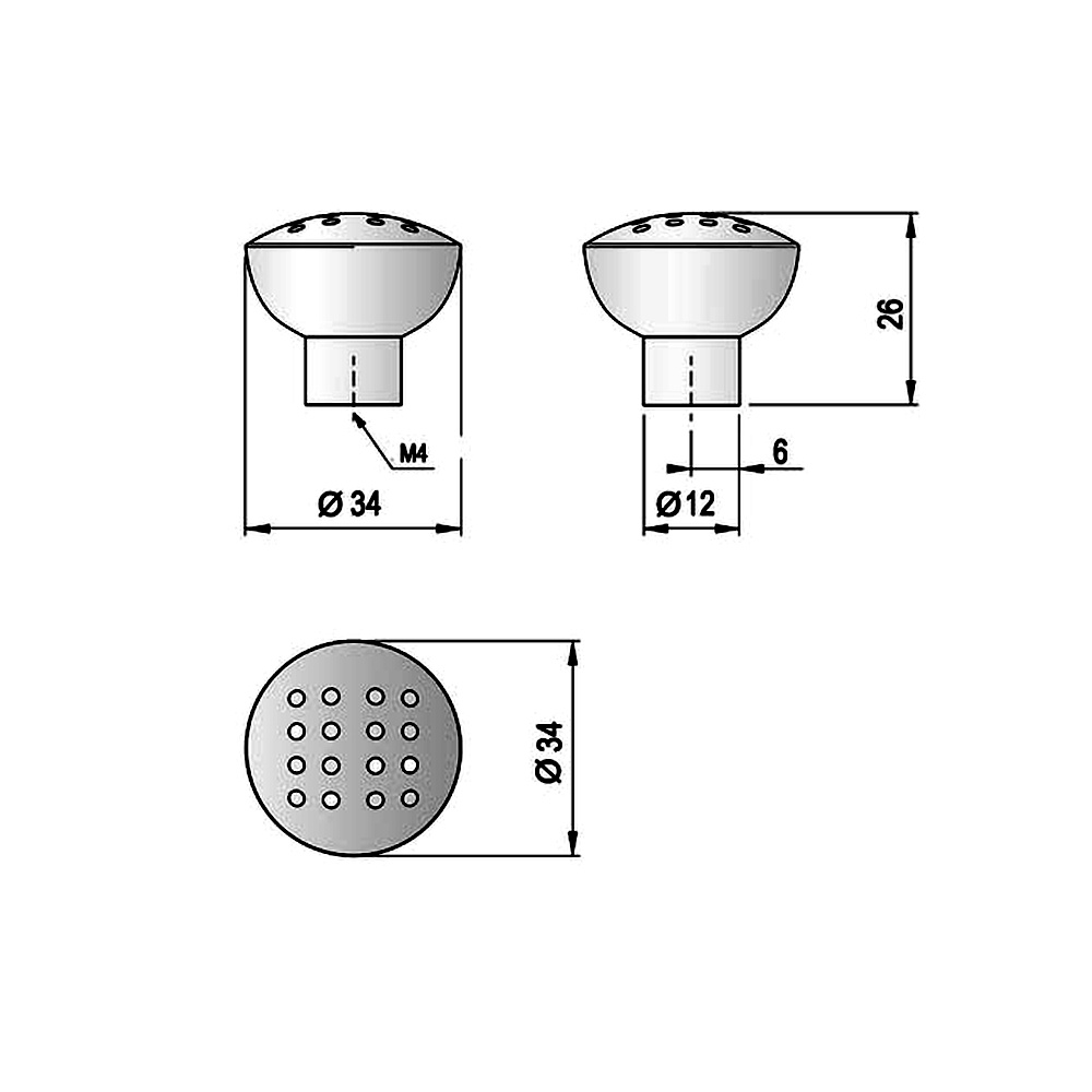 63593 knopka JARO 34mm nikl satén