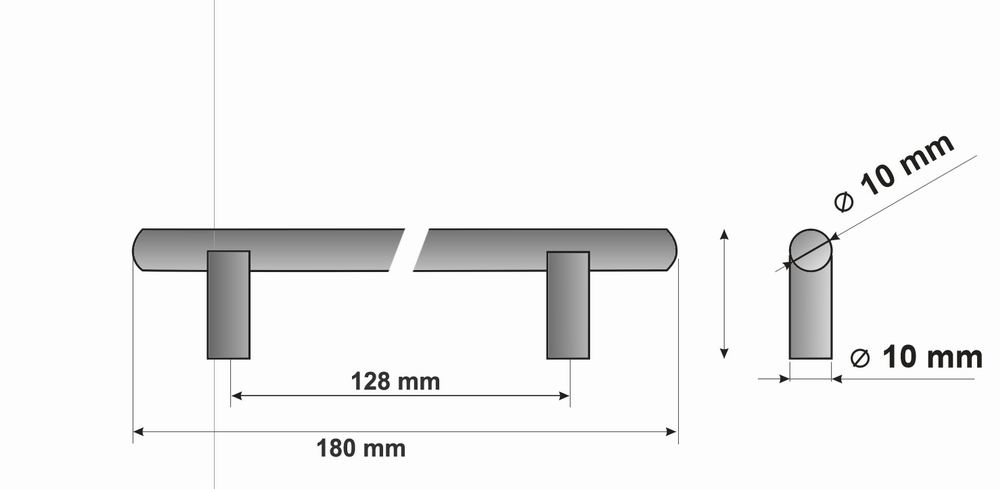 63822 úchytka HRAZDA rozteč 128mm broušený nikl