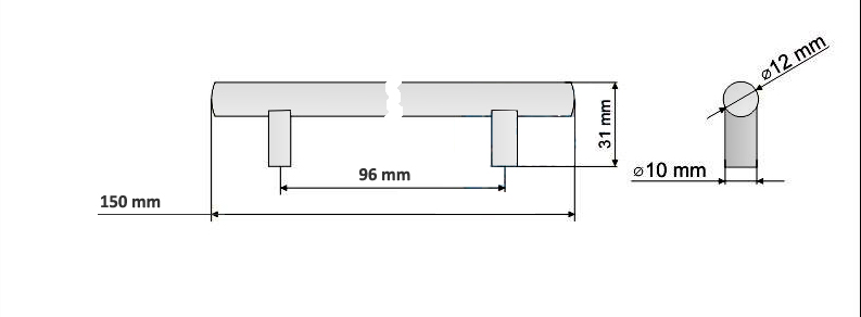 63826 úchytka HRAZDA rozteč 96mm broušený nikl