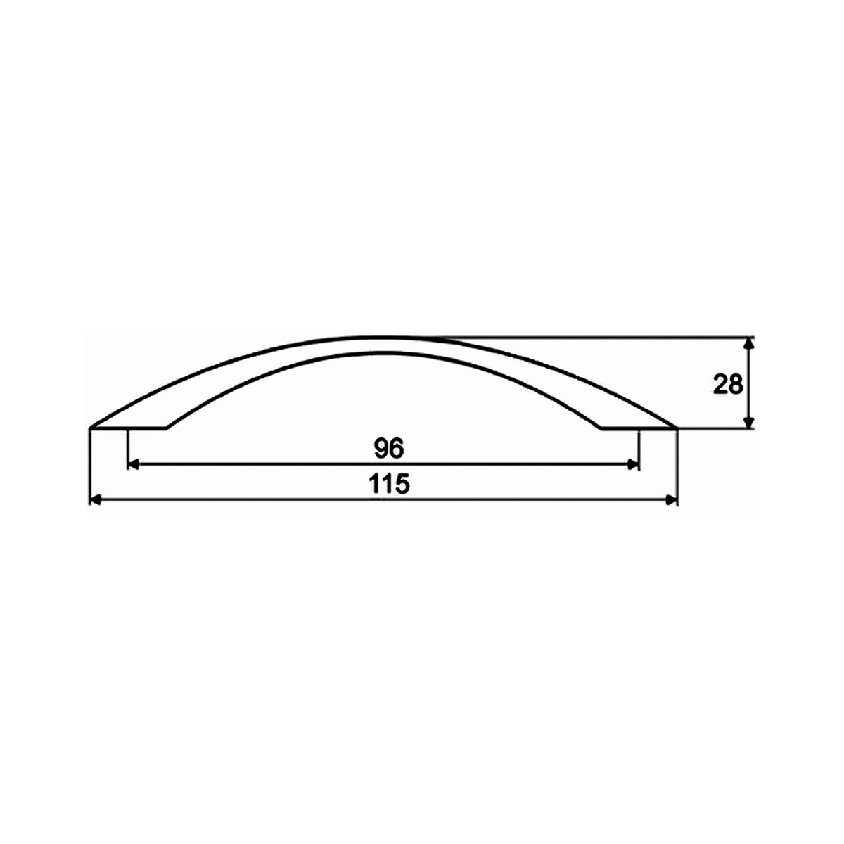 66668- úchytka 96mm Chrom typ UO2