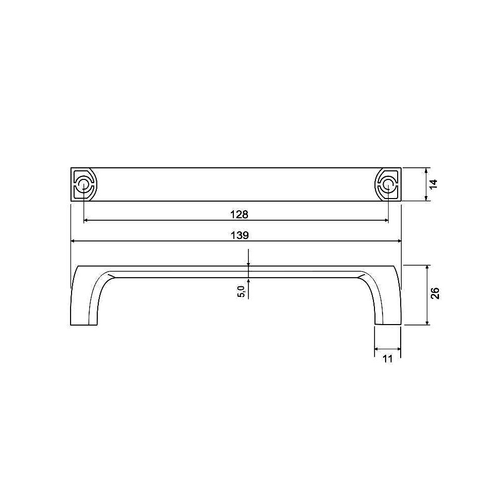 770029 úchytka  HELENA rozteč 128mm satén chrom