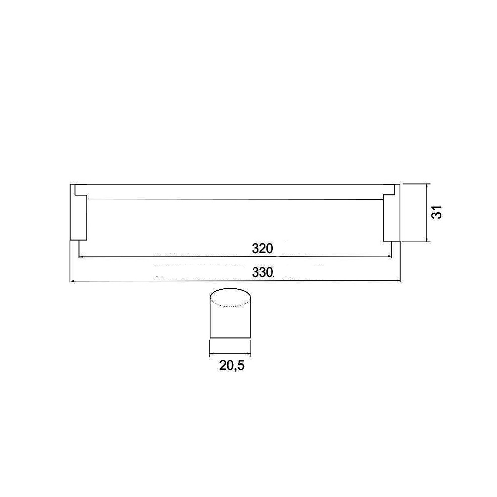 770043 úchytka rozteč 320mm nerez  RADKA