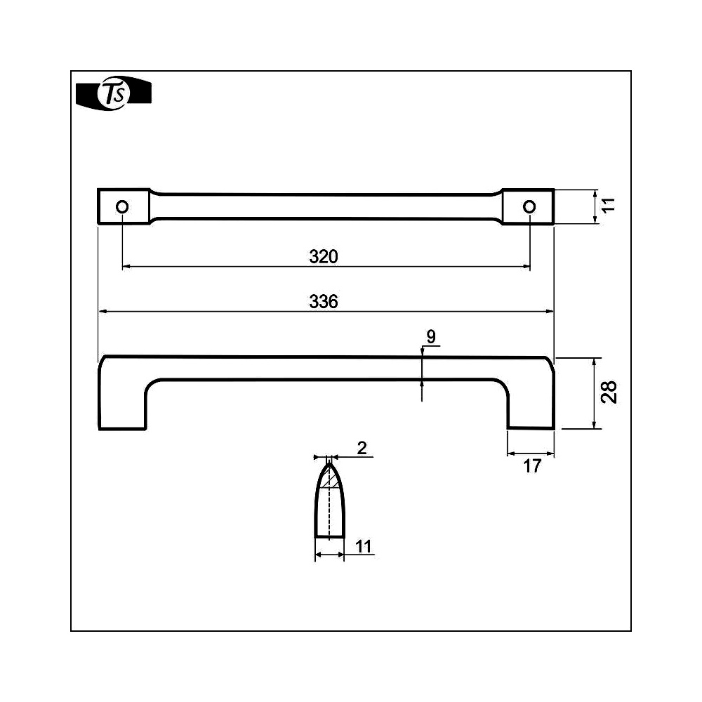 770050 úchytka ADAM rozteč 320mm satén nikl