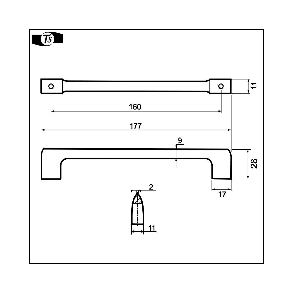 770061 úchytka ADAM rozteč 160mm broušený nikl