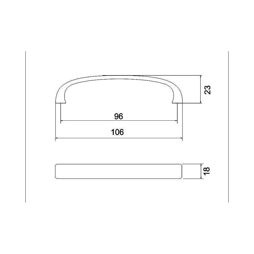 770073 úchytka  KORTINA rozteč 96mm mat broušený nikl