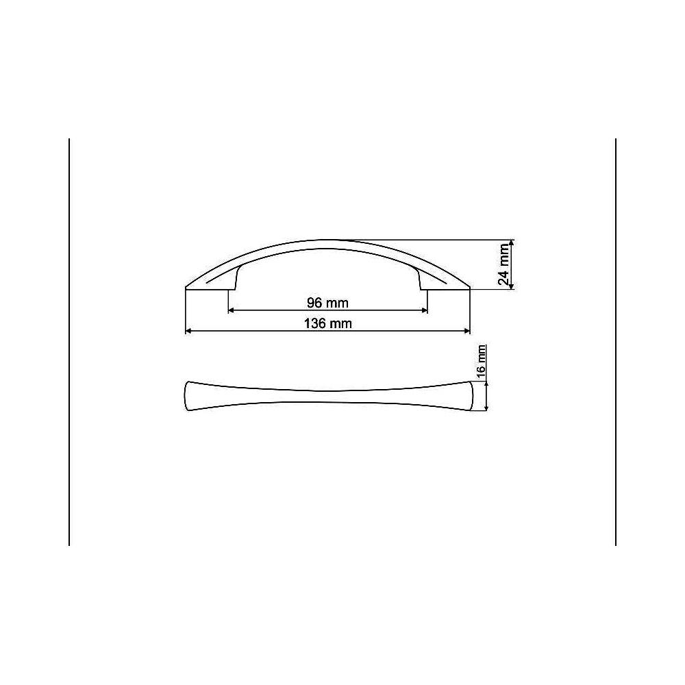 770080 úchytka  DARA rozteč 96mm broušený nikl