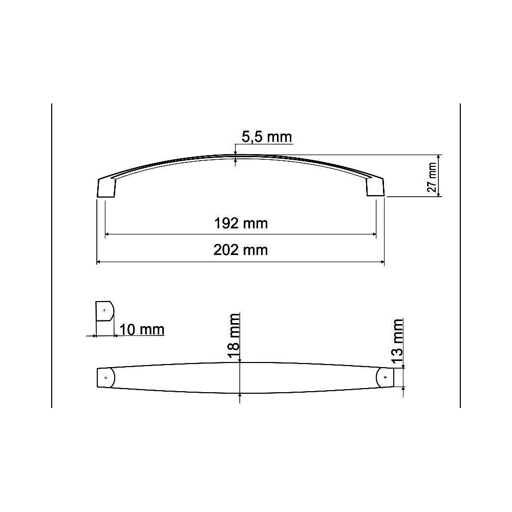 770095 úchytka  KORDA rozteč 192mm broušený nikl